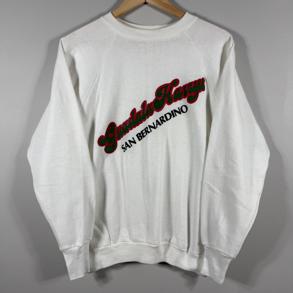 Healthknit Vintage Guadala Harrys San Bernardino Sweatshirt White L